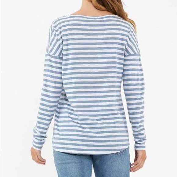 Ripe Maternity Lionel Long Sleeve Nursing Tee Petrol White Size XS - Picture 15 of 15